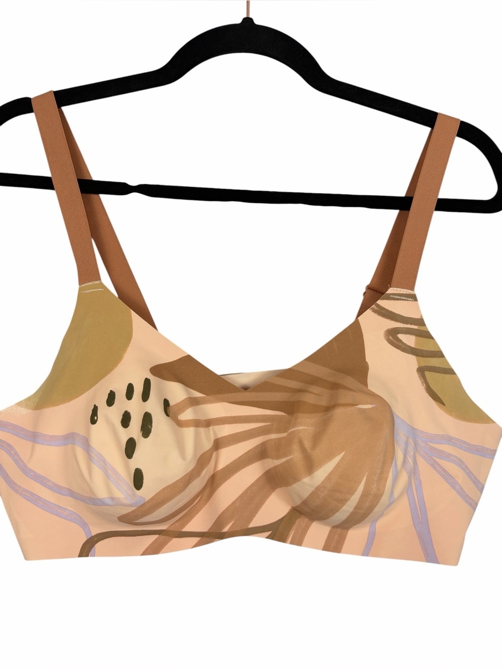 Knix LuxeLift Longline Wireless Bra Abstract Floral Print Size 5